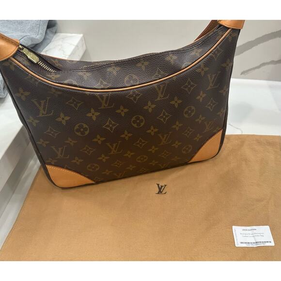Preowned Authentic Louis Vuitton Boulogne Brown Monogram Coated Canvas Hobo Bag - Picture 16 of 16